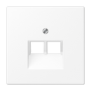 Centre plate for 2-gang modular jack sockets - LS Range